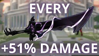 AQW EVERY +51% DAMAGE WEAPON 2023