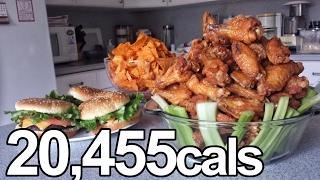 20,000 Calorie Superbowl Challenge (Wings, Doritos, Pizza...)