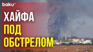 55 ракет выпущены по Хайфе из Ливана: кадры работы системы ПВО «Железный купол»