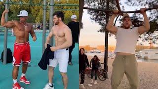 American bodybuilder pranks people/Reaction/Fitness @grigory_kulak