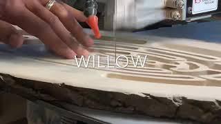 Live edge willow scroll saw art