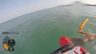 Under 6 knots wind kite foiling at 17 knots