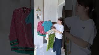 If you don't have enough drying space at home, you can install a #clothesline like this one