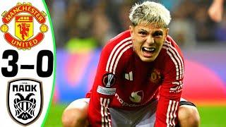 Manchester United vs PAOK 3-0 - All Goals and Highlights - 2024  GARNACHO