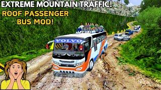 EXTREME MOUNTAIN TRAFFIC  || ROOF PASSENGER BUS MOD  || BUS SIMULATOR INDONESIA