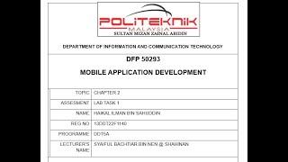 PSMZA - DFP 50293 - MOBILE APPLICATION DEVELOPMENT - LABTASK 1 (13DDT22F1140)