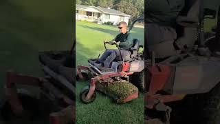 Lawn Mower Mowing Hillside with Ease