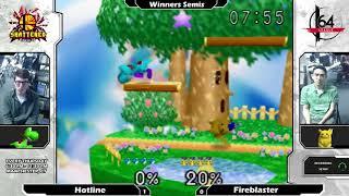 Smash 64: Hotline (Yoshi) V Fireblaster (Falcon/Pikachu/DK) - Shattered 97 Tourney