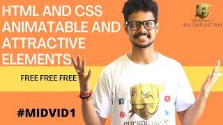 FREE HTML AND CSS ANIMATABLE AND ATTRACTIVE ELEMENTS | FREE HTML AND CSS ELEMENTS