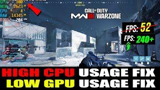 How To FIX High CPU Usage and Low GPU Usage in COD Warzone (Modern Warfare 3) (Low FPS) 2023 Guide