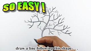 How to draw a tree without leaves | Easy Drawings