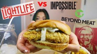 Eating the Cleanest & Purest Vegan KFC FRIED CHICKEN Burger by LIGHTLIFE // Munching Mondays Ep.69