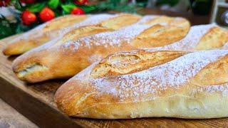 Knuspriges Baguettebrot ohne Kneten in nur 5 Minuten :: baguette selber backen