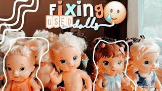 Cleaning 7 Used Baby Alive Dolls//