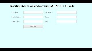 how to insert data into Database in ASP.NET using vb code