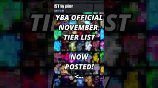 [YBA] NEW OFFICIAL YBA NOVEMBER SKIN TRADING TIER LIST OUT NOW !#ybatrading #roblox #shorts