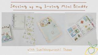 Setting up my 3 Ring Mini Binder - Sumikkogurashi Theme