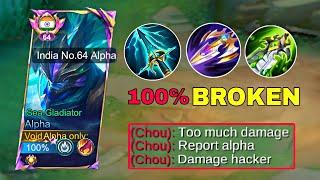 HOW TO DESTROY TRASHTALKER CHOU IIN EXP LANE USING ALPHA / BEST BUILD AND EMBLEM#mobilelegends