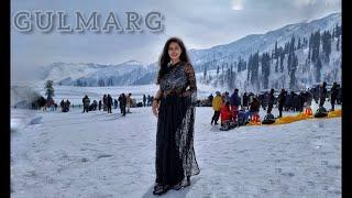 I wore a Saree in -5°C | Gulmarg Gondola Ride Winter | Drung Frozen Waterfall || #KashmirTravelVlog