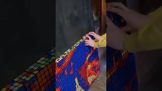 Solved a picture from 600 cubes! #short #rubikscube