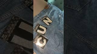 DIY LOGO JEANS #diy #ironon #revamp #thriftflip #rwt #rwt2023 #thrifted #atl