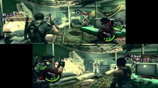 Resident Evil 5 Co-op Splitscreen HD - Chris Redfield & Sheva Alomar - Part 1 (Chapter 1-1)