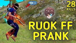 SOLO VS SQUAD || RUOK FF PRANK!!! UNSTOPPABLE GAMEPLAY WITH RUOK FF BUNDLE || 99% HEADSHOT INTEL I5