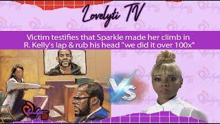 Victim testifies that Sparkle made her climb in R. Kelly's lap & rub his head "we did it over 100x"