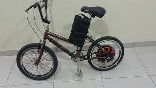 Bike elétrica aro 20 com motor 800w 48v e bateria 12ah