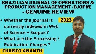 Christo Ananth - Brazilian Journal of Operations & Production Management -Scopus,WOS Review -English