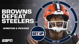 Jameis Winston WISDOM  George Pickens UNIMPRESSED  Browns' AFC North win over Steelers  | Get Up