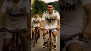  Poor Ronaldo and his son were mocked by Messi for not having cool bikes #football #messi #ronaldo