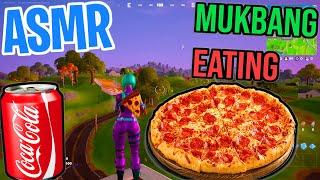 ASMR Gaming Fortnite  Pizza Mukbang Eating and Relaxing Spectating  Whispering 