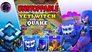 EPIC STRATEGY!! Th13 Yeti Witch Quake Attack Strategy | Th13 Yeti Witch | Th13 Attack Strategy Cwl