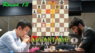 HUGE ADVANTAGE!! Gukesh vs Ding Liren || World Chess Championship 2024 - R13