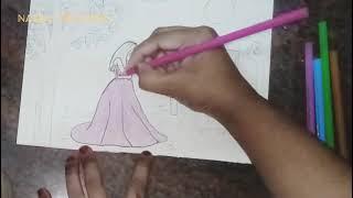 Alone girl step by step  painting by nabila creations _ like, subscribe and share