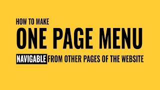  How to make One Page menu navigable from other pages of the website