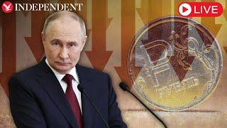 Live: Putin speaks on Russia's economy with ruble hitting two-year low as war continues