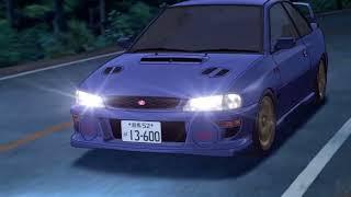 Takumi Tries Single-Handed-Steering in the Impreza (Initial D Fifth Stage)