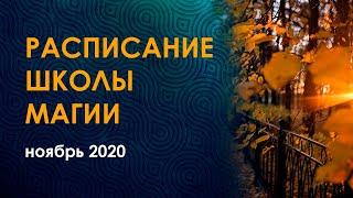 Расписание школы магии на ноябрь 2020. Велимира и Бронислав.