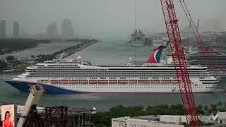 Port of Miami - Cruiseship Sailaways after Hurricane Milton - LIVE Replay