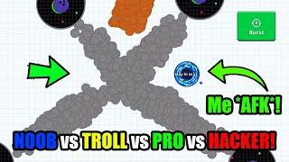 NOOB vs TROLL vs PRO vs HACKER in AGAR.IO MOBILE MACRO MODE!