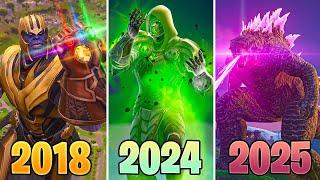 Evolution of All Playable Mythic Bosses in Fortnite (Godzilla, Doom & Thanos)