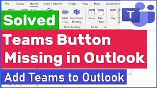 How To Add Microsoft Teams To Outlook | Teams Meeting Button Missing in Outlook | #addteamstooutlook