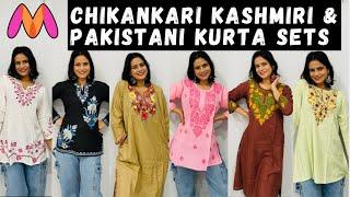 Myntra Chikankari Kashmiri & Pakistani Kurta Sets Haul | Myntra Try-On & Review #kurtaset #myntra