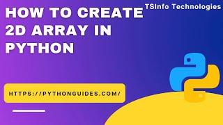 How to create a 2-dimensional array in NumPy Python | Create 2-dimension array in NymPy