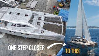 Sailing Hardware Install Begins! - A WHOLE NEW PHASE! (Aluminum Catamaran Build Pt. 39)