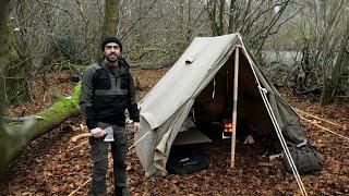 Winter Camping in Modified WW2 Officers Tent