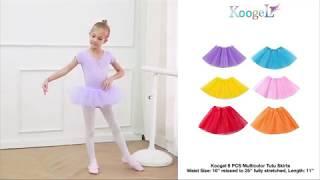 Koogel 6 PCS Multicolor Tutu Skirts,3-Layer Ballet Tutus