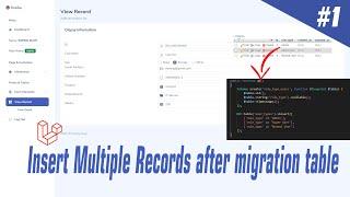 Insert multiple records db after migration in Laravel 8.X | Dashboard V13